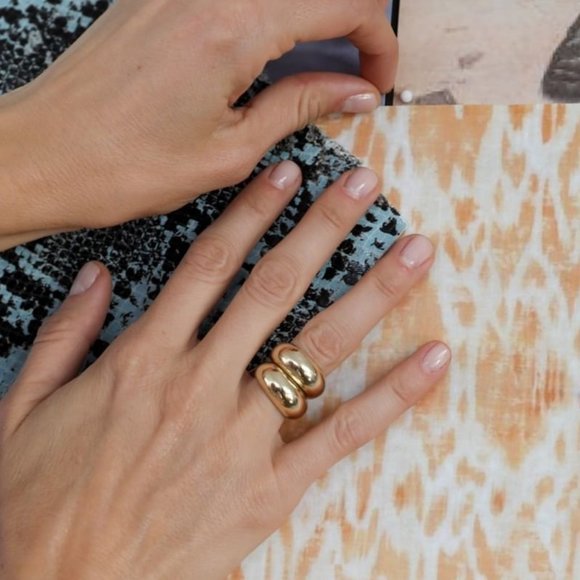 DOME RING- ANINE BING - SOLID 14K YELLOW GOLD - Picture 4 of 8